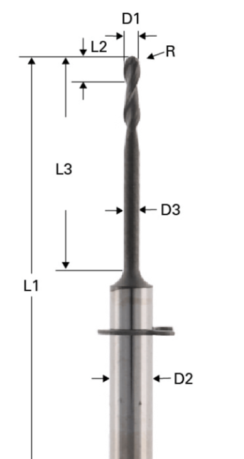 End Mill för Zirkonia - VHF modell Z4 och K4